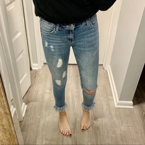 Forever21 jeans with frayed hem, size 24